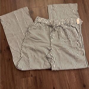 Sincerely Jules Black & White Striped Drawstring Wide-Leg Pants